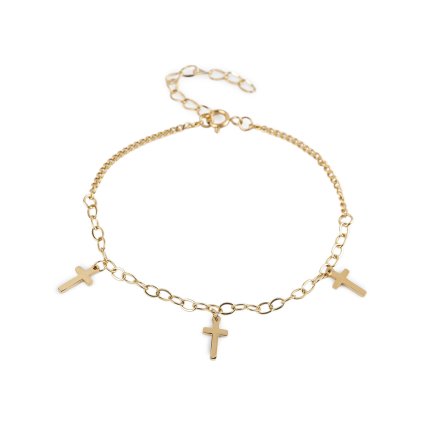 Náramek z nerezové oceli křížek (Varianta 1 stříbrná, Balení 1 ks)