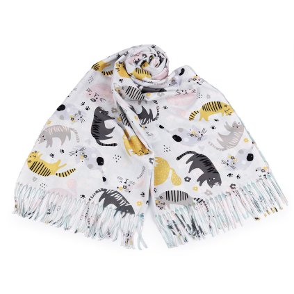 Šátek / šála / pléd s třásněmi 65x190 cm (Varianta 16 hnědá, Balení 1 ks)