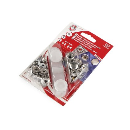 Knoflíky stiskací s kroužkem Ø13,5 mm na silné látky