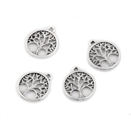 Přívěsek strom života Ø15 mm (Varianta platina, Balení 20 ks)