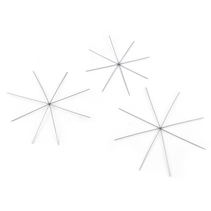 Vánoční hvězda / vločka drátěný základ na korálkování Ø10,5 cm, 12,5 cm, 13,5 cm (Varianta 3 (Ø13,5 cm) platina, Balení 2 ks)
