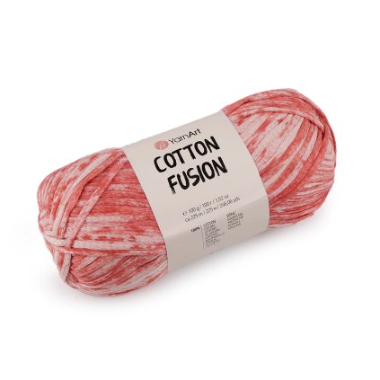 Bavlněná pletací příze Cotton Fusion 100 g (Varianta 4 (3644) zelená sv. žlutá, Balení 1 ks)
