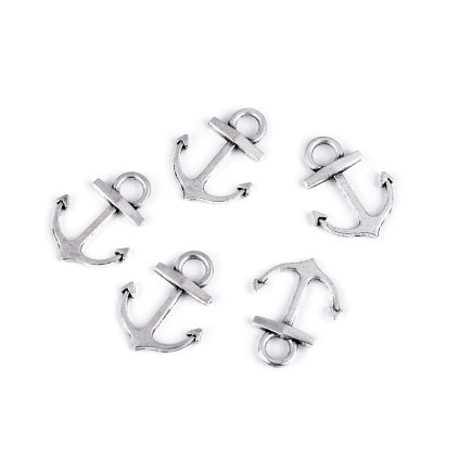 Přívěsek kotva (Varianta 1 (14x18 mm) platina, Balení 5 ks)