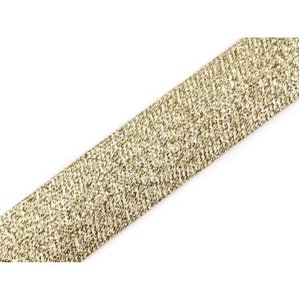 Šikmý proužek šíře 20 mm zažehlený stříbrný, zlatý (Varianta 2 zlatá sv., Balení 1 m)