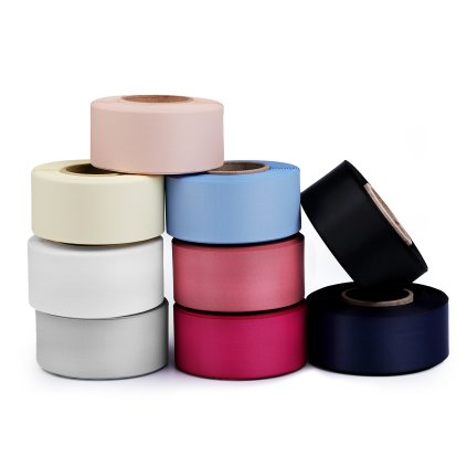 Atlasová hedvábná stuha oboulící šíře 40 mm matná (Varianta 101 bílá, Balení 20 m)