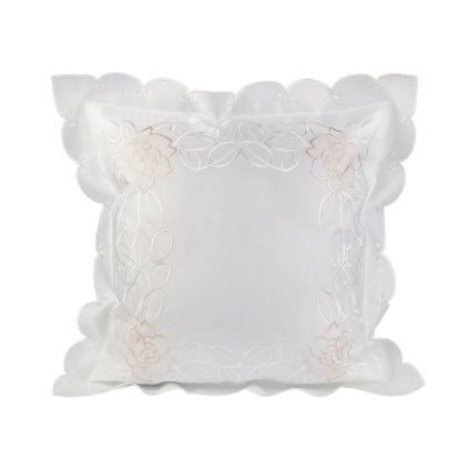 Povlak na polštář vyšívaný 45x45 cm (Varianta 1 bílá béžová světlá, Balení 2 ks)