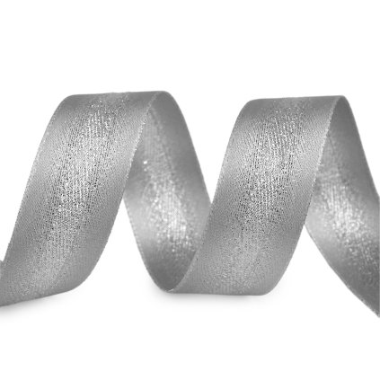 Atlasová stuha s lurexem oboulící šíře 25 mm (Varianta 841 šedá stříbrná, Balení 20 m)