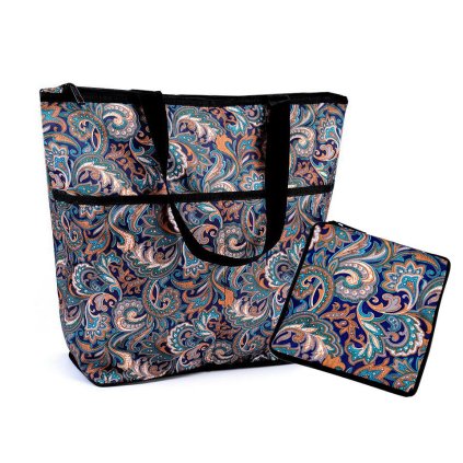 Skládací nákupní taška se zipem pevná 38x44 cm (Varianta 33 černá list, Balení 1 ks)