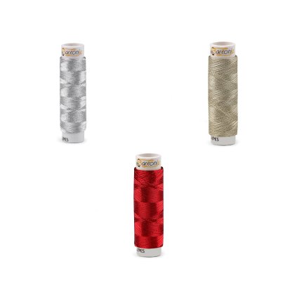 Metalické nitě Karolina 1; 100 m (Varianta 01 stříbrná, Balení 1 ks)