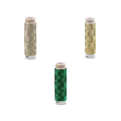 Metalické nitě Karolina 1; 100 m (Varianta 01 stříbrná, Balení 1 ks)