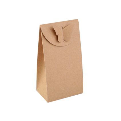 Papírová krabička s motýlem (Varianta hnědá přírodní, Balení 50 ks)