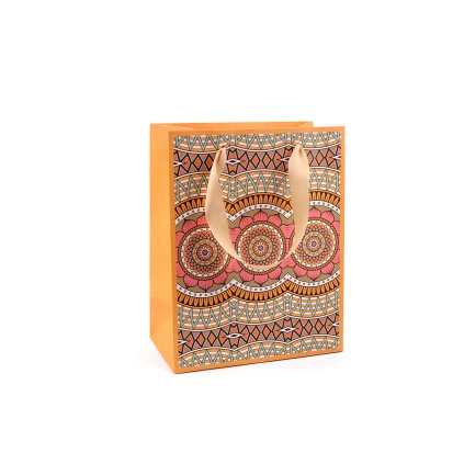 Dárková taška mandala (Varianta 2 růžová sv., Balení 12 ks)