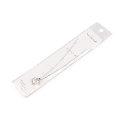 Náhrdelník z nerezové oceli srdce s broušenými kamínky