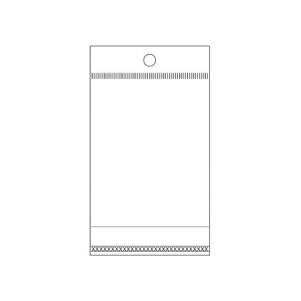 PP sáček s lepicí klopou a závěsem 6x10,5 cm