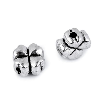 Kovová ozdoba čtyřlístek 8x8 mm (Varianta 2 stříbrná, Balení 40 ks)