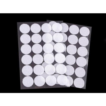 Suchý zip samolepicí kolečka Ø25 mm (Varianta 1 bílá, Balení 1 karta)