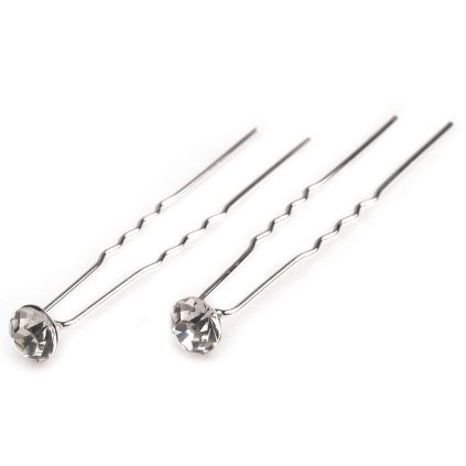 Štrasová vlásenka s kamínkem Ø7,2 mm (Varianta 1 crystal, Balení 20 ks)