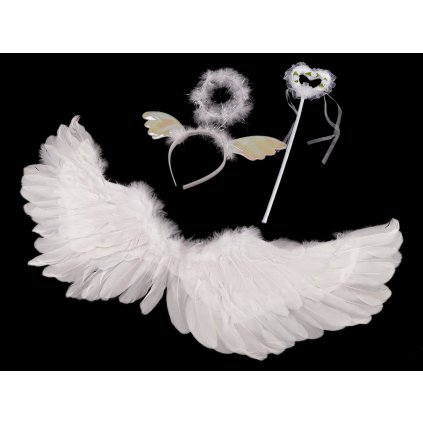Karnevalová sada - anděl, péřová křídla