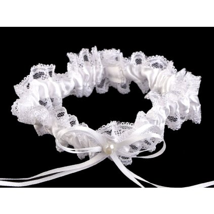Svatební podvazek krajkový (Varianta 1 (3,5 cm) bílá, Balení 1 ks)