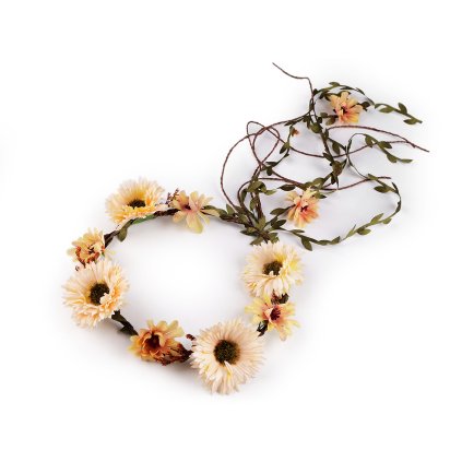 Květinový věneček do vlasů (Varianta 2 lososová, Balení 1 ks)