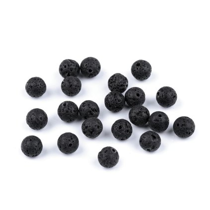 Přírodní láva, minerální korálky Ø8 mm (Varianta černá láva, Balení 44 ks)