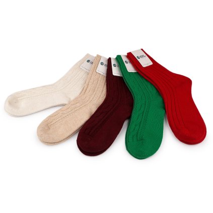 Vlněné ponožky mongolské unisex (Varianta 10 zelená pastelová tmavá, Balení 1 pár)