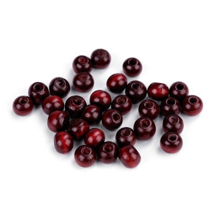 Dřevěné korálky Ø8-9 mm (Varianta 11 hnědá tmavá, Balení 20 g)