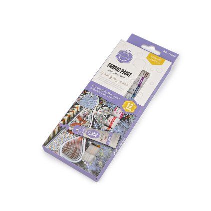 Barvy na textil sada 12 barev x 6 ml