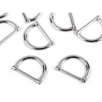 Polokroužek na textil a doplňky šíře 20 mm plochý (Varianta 1 nikl, Balení 2 ks)