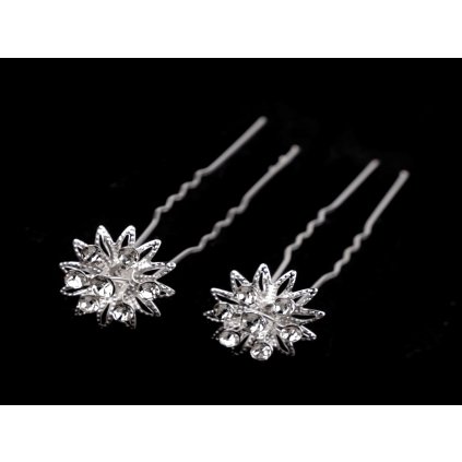 Štrasová vlásenka květ Ø18 mm (Varianta crystal, Balení 12 ks)