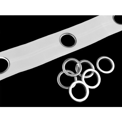 Záclonovka se zacvakávací průchodkou šíře 75; 80 mm (Varianta 1 (5*) 80 mm bílá, Balení 1 m)