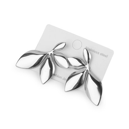 Náušnice z nerezové oceli květy (Varianta 1 stříbrná, Balení 1 pár)