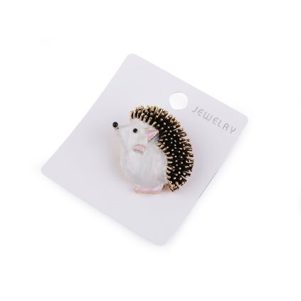 Brož ježek (Varianta 1 bílá zlatá, Balení 1 ks)