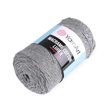 Pletací příze Macrame Cotton lurex 250 g (Varianta 2 (720) bílá stříbrná, Balení 1 ks)