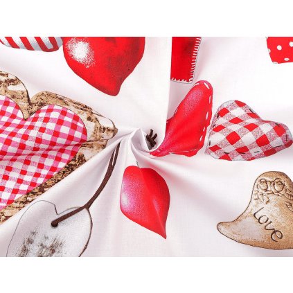 Bavlněná látka / plátno srdce