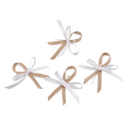 Svatební jutová mašlička / vonička