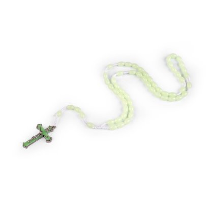 Růženec s korálky svítící ve tmě