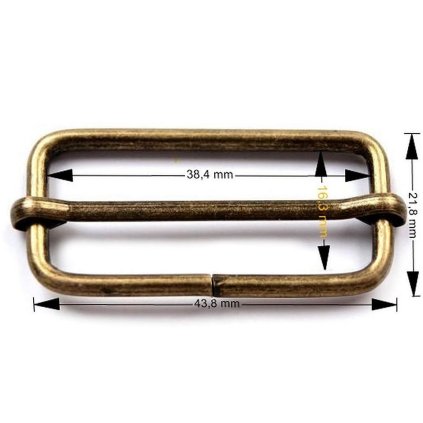 Posunovač na popruhy šíře 38 mm (Varianta 1 nikl, Balení 10 ks)