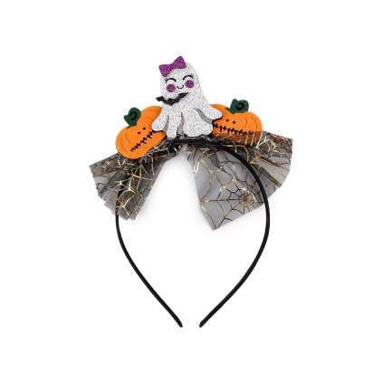 Čelenka do vlasů Halloween / čarodějnice (Varianta 1 černá duch, Balení 1 ks)