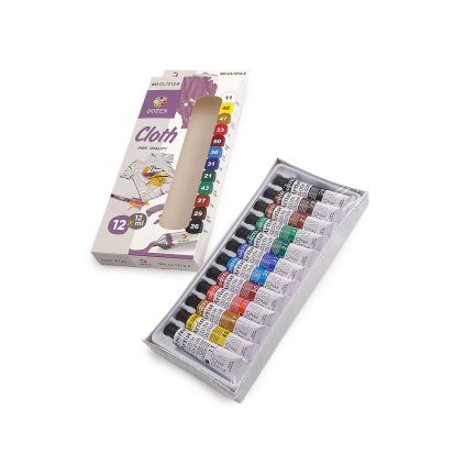 Barvy na textil sada 12 barev x 12 ml