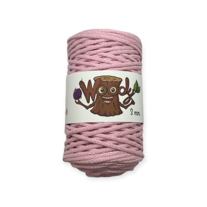Woody 3 mm – Pudrová růžová (100m)
