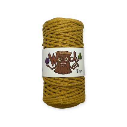 Woody příze 3 mm – Hořčicová (100m)