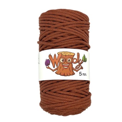Woody příze 5 mm – Cihlová (100m)