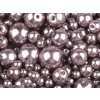 Skleněné voskové perly mix velikostí Ø4-12 mm (Varianta 18B stříbrná světlá, Balení 50 g)