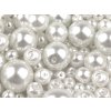 Skleněné voskové perly mix velikostí Ø4-12 mm (Varianta 18B stříbrná světlá, Balení 50 g)