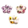 Porcelánové korálky s květy Ø12 mm (Varianta 4 vínová fuchsie, Balení 10 ks)