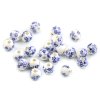 Porcelánové korálky s květy Ø6 mm (Varianta 3 vínová fuchsie, Balení 10 ks)