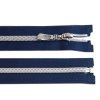 Spirálový zip No 7 délka 70 cm se stříbrnými zoubky (Varianta 322 černá, Balení 1 ks)