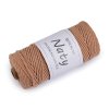 Bavlněná pletací příze macrame Naty Ø3 mm rozčesávací (Varianta 2 režná světlá, Balení 1 ks)