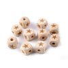 Dřevěné korálky kostka slon, srdce, hvězda 14x14 mm (Varianta 2 přírodní srdce, Balení 10 ks)